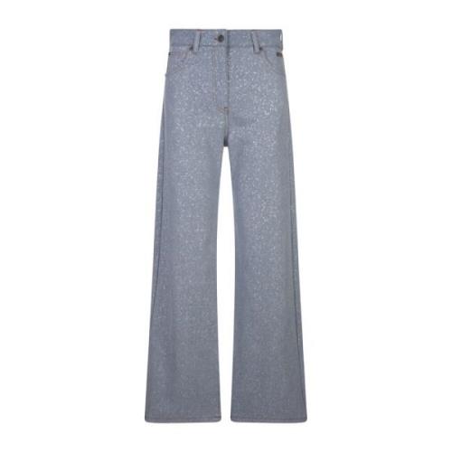 Blå Glitter Baggy Jeans