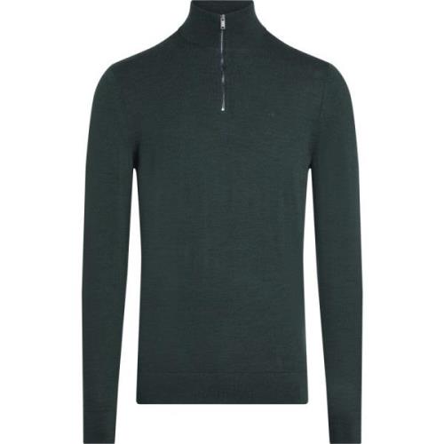 Grønn Merino Ull Quarter Zip Genser