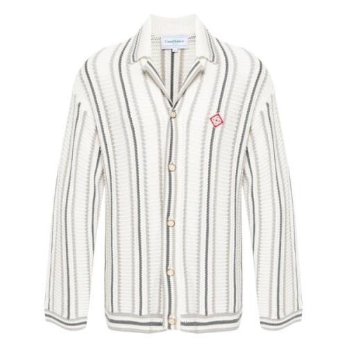 Hvit Diamant Logo Button-Up Skjorte