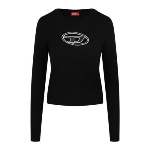 Logo-broderet crew neck genser