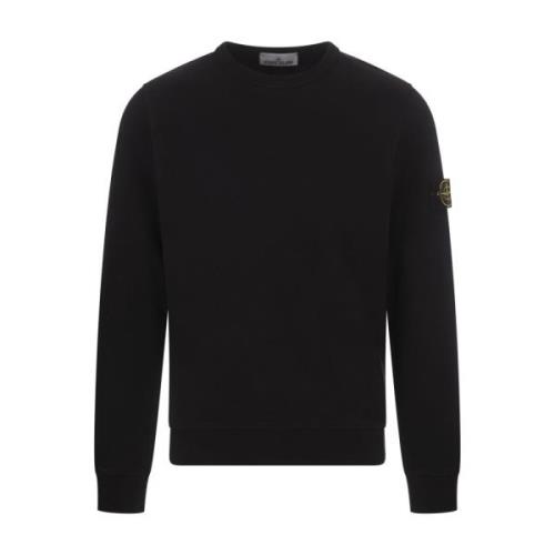 Sort Crew-neck Sweatshirt med Badge