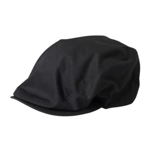 Svart Bomull Newsboy Cap