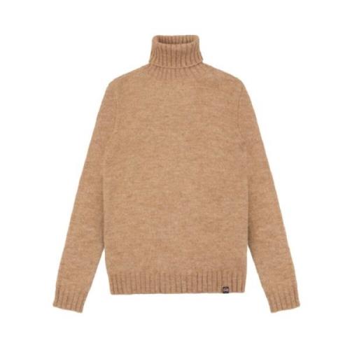 Mohair Blend Turtleneck Sweater Beige