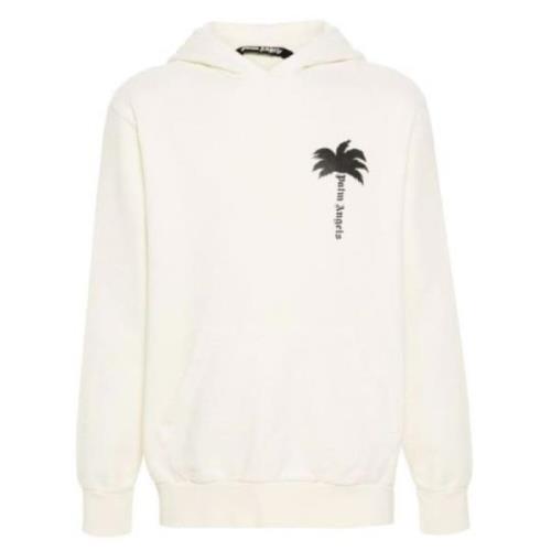 Krem Hettegenser med Palm Tree Print