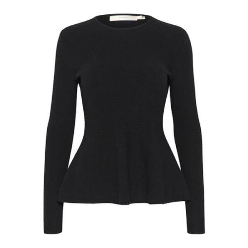 Klassisk Svart Peplum Pullover Genser