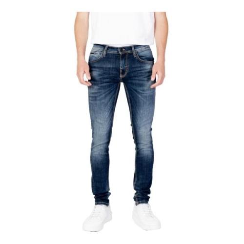 Blå Glidelås Knappelukking Herre Jeans