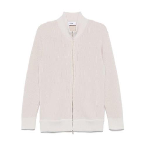 Ivory Ribbestrikket Cardigan Genser