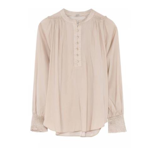 Smock Mansjett Bluse Beach Sand