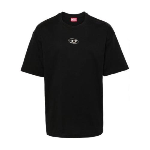 Sort Jersey Crew Neck T-skjorte