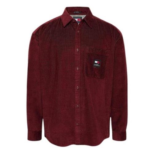 Bordeaux Corduroy Relaxed Fit Skjorte