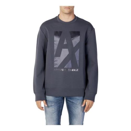 Grå Print Sweatshirt Menn Høst/Vinter