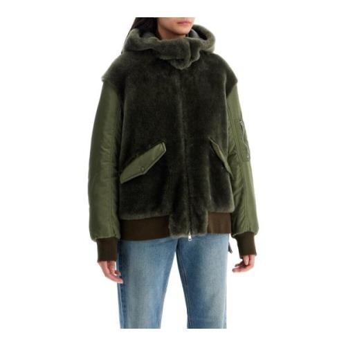 Shearling Innsats Bomberjakke