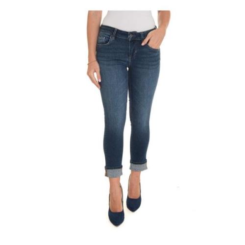 Push Up Denim Jeans med Diamantapplikasjoner