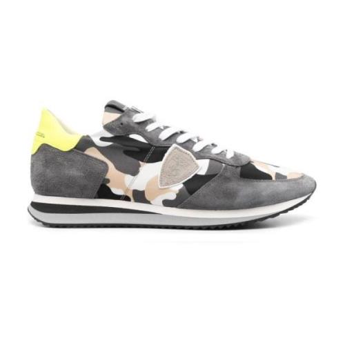 Army Chic Sneakers i Stoff og Semsket Skinn