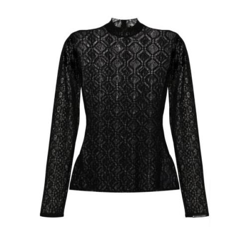 Svart Mesh Moon Diamant Sweater