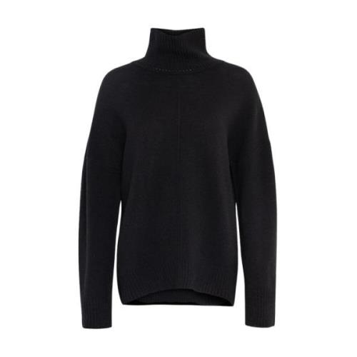 Sort Merino Turtleneck Genser