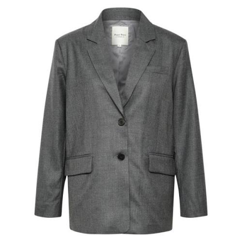 Grå Flannel Melange Charminepw Bz Blazer