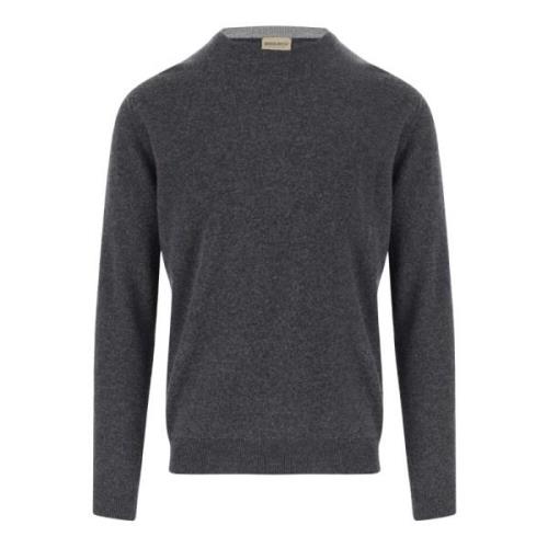 Grå Ull Pullover Crew Neck Sweater