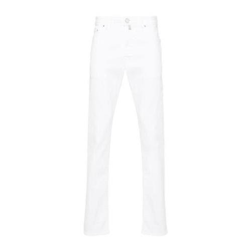 Slim Fit Hvit Denim Jeans