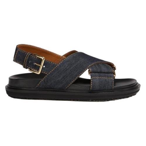 Denim kryss-sandal