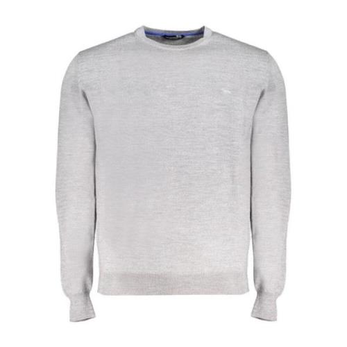 Grå Ull Crew Neck Sweater Brodert