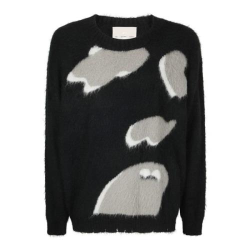 Mohair Blend Sweater med Bred Krage