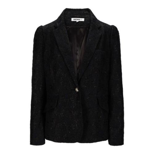 Svart Blazer med Blonder og Glitter