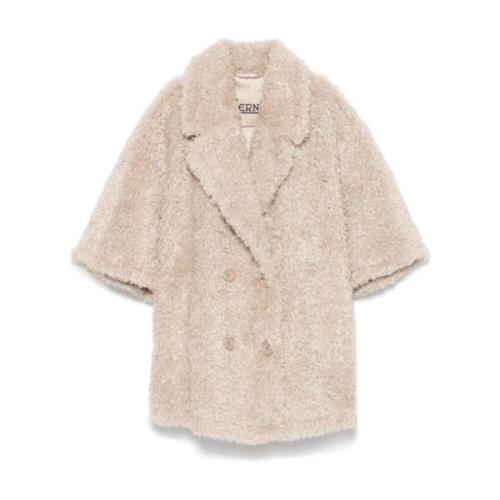 Faux Shearling Double-Breasted Coat