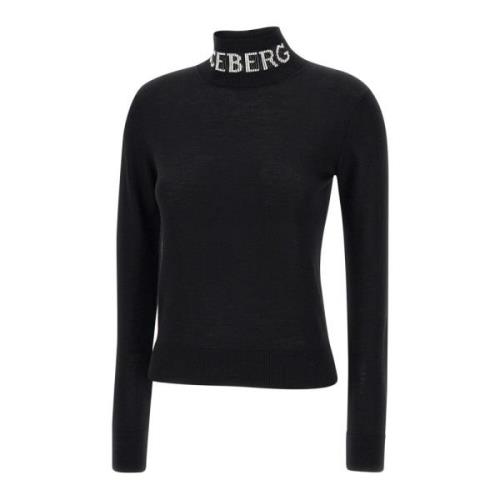 Sort Ull Turtleneck Genser