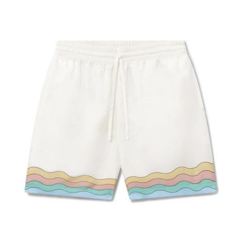 Hvite silke shorts Palm Springs design