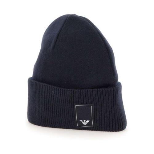 Midnatt Blå Ull Kashmir Beanie Lue