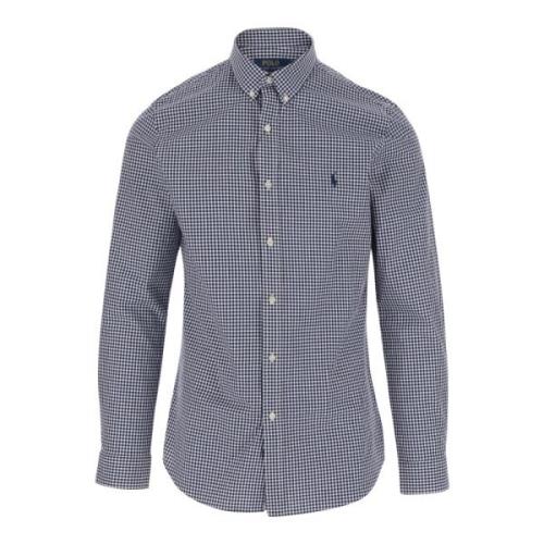 Rutete Button-Down Skjorte Navy