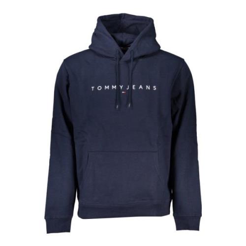 Blå Hettegenser Sweatshirt Brodert Logo