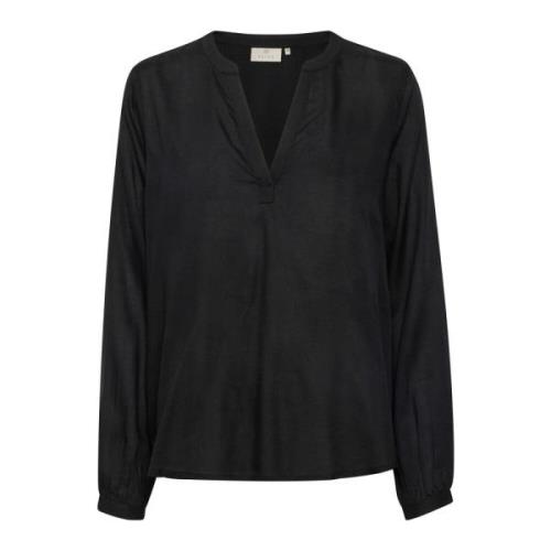 Svart Dyp Bluse Top & T-Skjorte