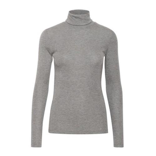 Rollneck T-Shirt Grå Melange