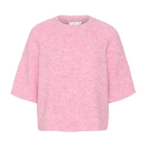 Cropped Strikket Pullover Festival Fuchsia