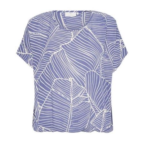 Trykt Topp & T-skjorte Indigo Blue/Turtledove Leaf