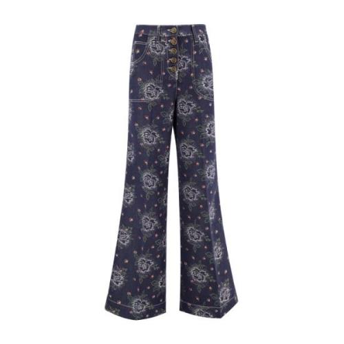 Blomster Jacquard Flared Jeans