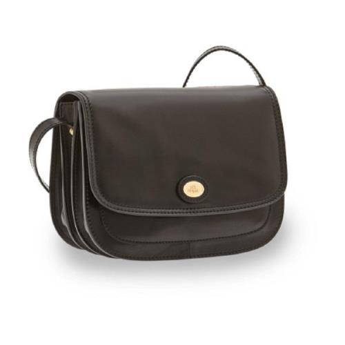 Svart Skinn Crossbody Veske