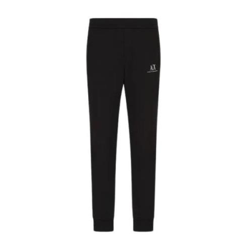 Sort Bomull Sweatpants med Brand Logo Print