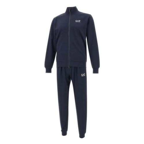 Blå Bomull Tracksuit Set