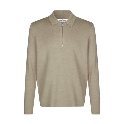 Klassisk Polo Zip Sweater Viskose