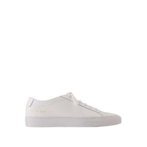 Hvite Lave Skinn Sneakers