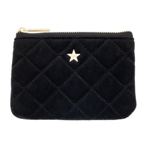 Velvet Quilted Mini Pouch Svart