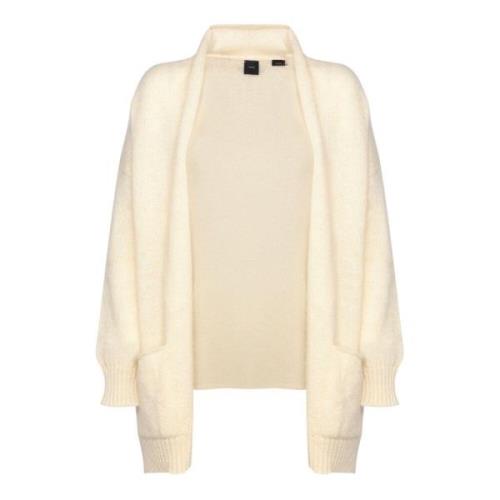 Kremet Ull Cardigan med Sidelommer