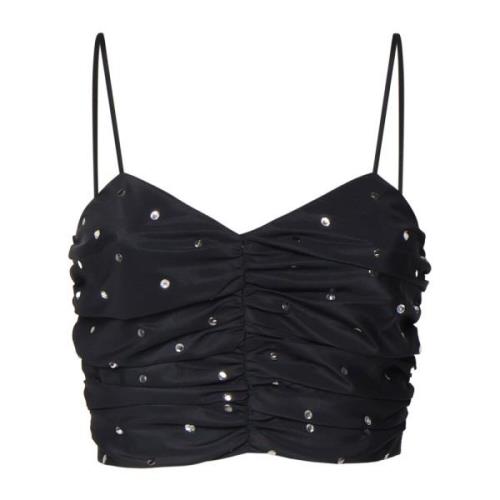 Sort Limousine Crop Top med Studs