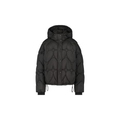 Hjerte Print Puffer Jakke