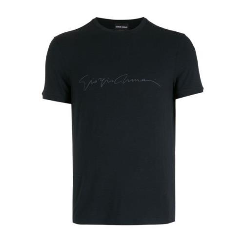 Blå Logo Print T-skjorte fra Giorgio Armani