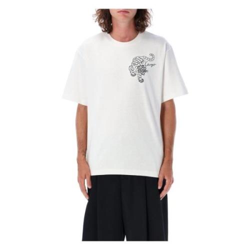 Hvit Tiger T-skjorte Oversized Fit