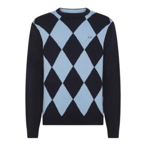 Navy Blue Argyle Sweater